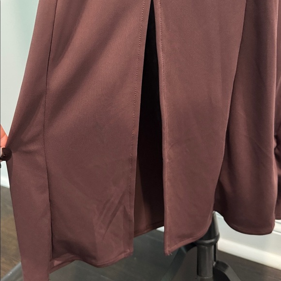 MANGO BROWN CUT-OUT LONG SLEEVE FORMAL DRESS SIZE 8 New w/ Tag - Picture 8 of 13